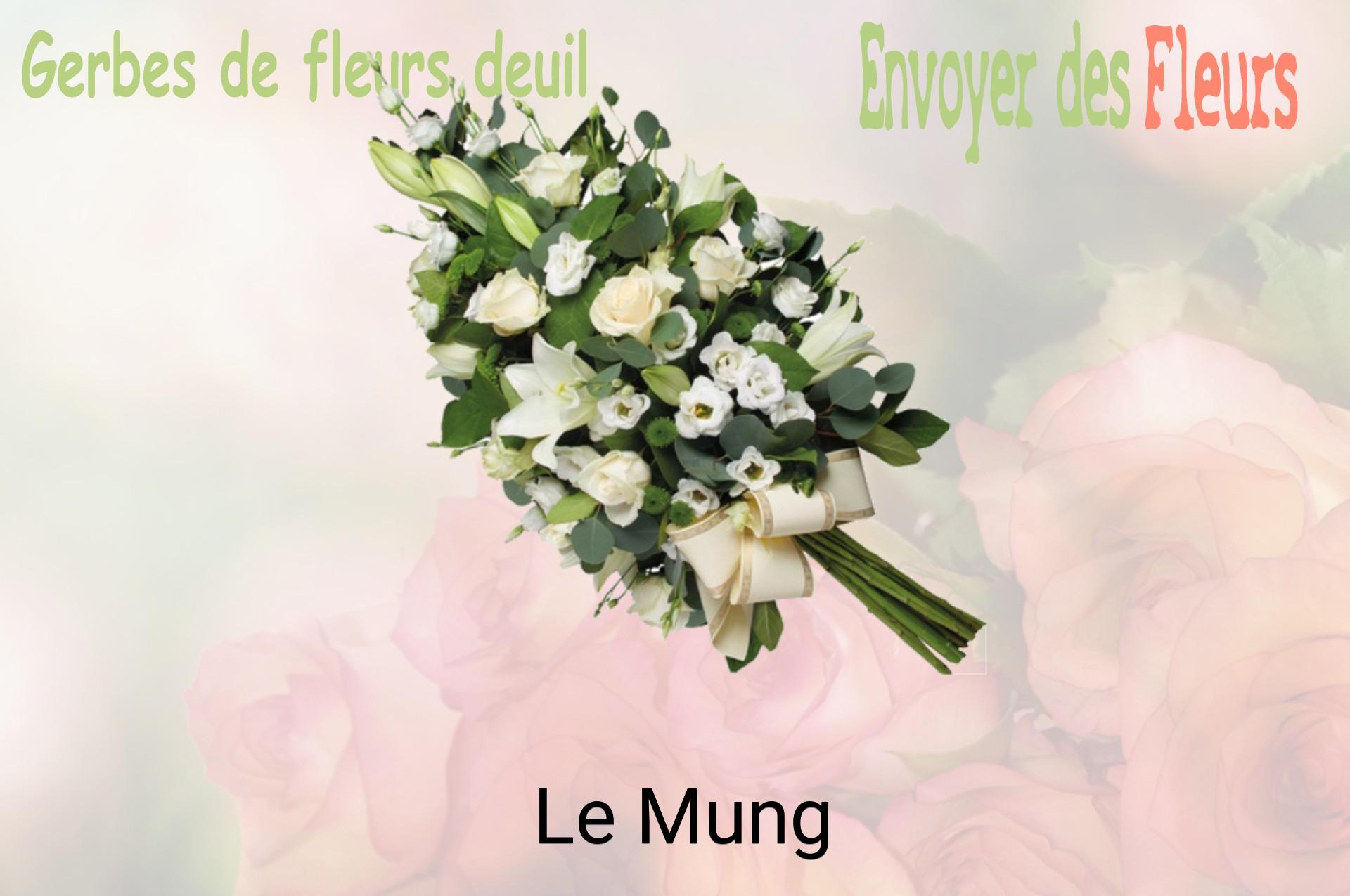 Gerbe de fleurs de deuil livrée à Le Mung